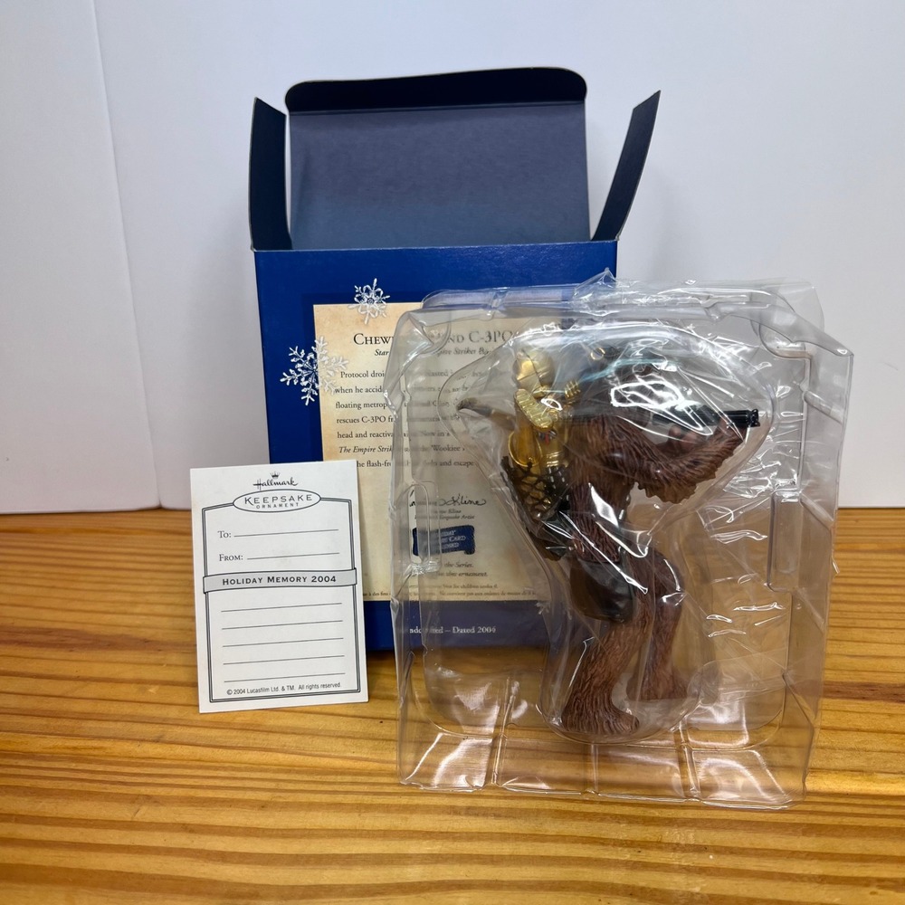 Vintage Hallmark Keepsake Star Wars Chewbacca and‎ C-3PO Ornament 2004